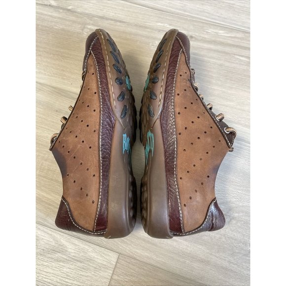 Born Size 6.5 W0578 Hawkeye Brown Leather Lace Up Shoes Oxfords Womens "Bowling" - Picture 9 of 11